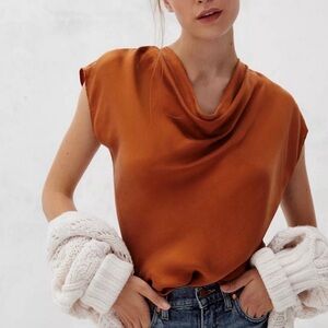 Liliya Silk Cowl Neck Tunic